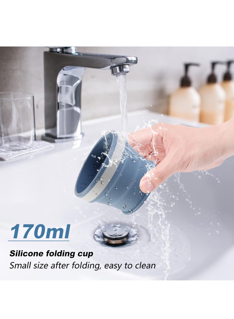 KASTWAVE 4pcs small silicone collapsible water cup, coffee cup, outdoor wine cup, cup lid solid and not easy to leak, 5.7oz folding travel camping cups - Image 4