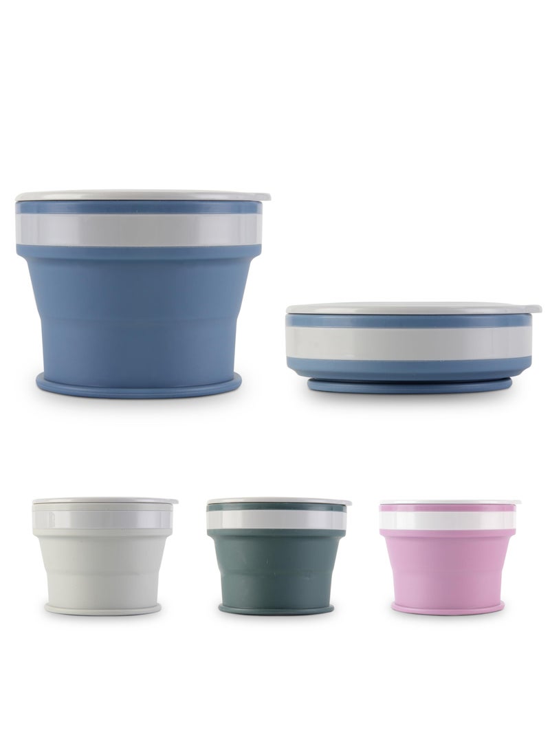 KASTWAVE 4pcs small silicone collapsible water cup, coffee cup, outdoor wine cup, cup lid solid and not easy to leak, 5.7oz folding travel camping cups - Image 1