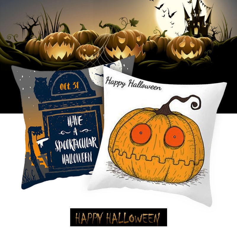 Halloween Decorative Pumpkin Pillow Covers Cotton Linen Wearing Witch Hat Throw Pillow Case Decorative Cushion Cover,Party Holiday Home Decor for Sofa Couch Bed  Set 12 - Image 5