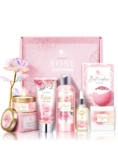 Gifts for Women Happy Birthday Gifts for Women Bath and Body Gifts for Women with Unique Rose Self Care Gifts Home Spa Gift Basket Ideas for Mom Girlfriend Sister Female Friends Coworker