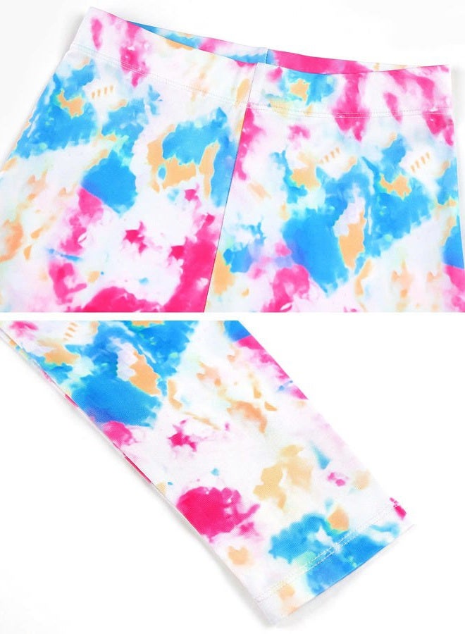 Quedoris Girls 3-Pack Printed Leggings S Blue Blue Pink Black White 150Y - Image 5