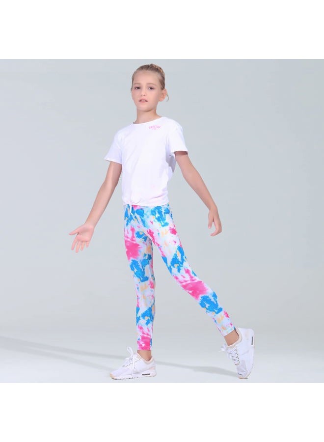 Quedoris Girls 3-Pack Printed Leggings S Blue Blue Pink Black White 150Y - Image 3