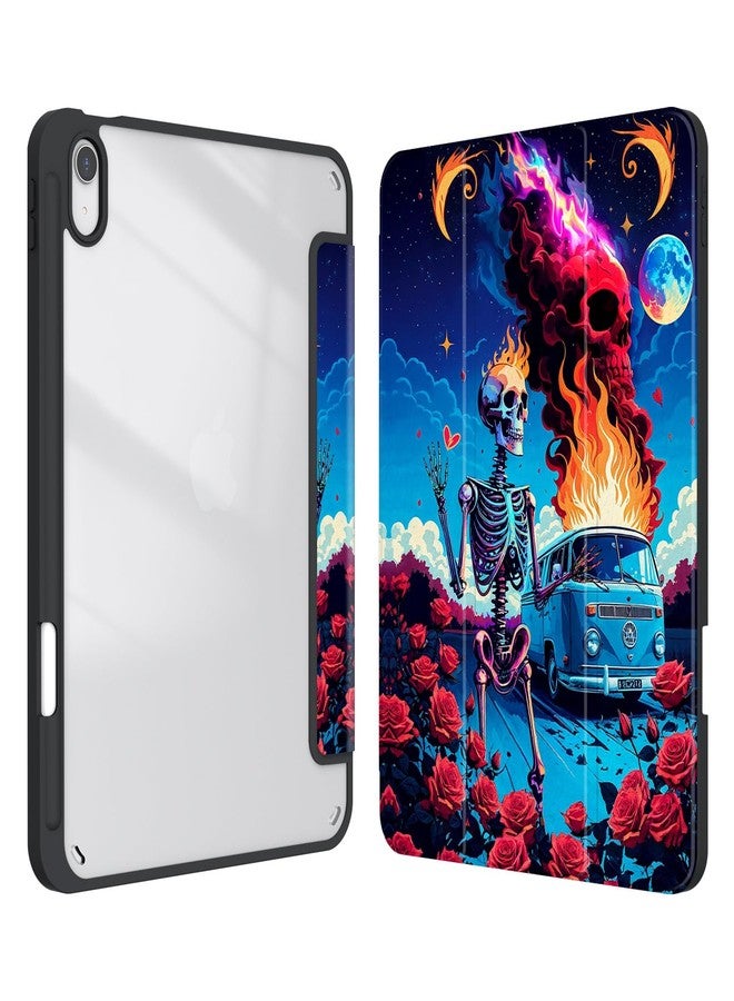 Xkladz جراب Xkladz لجهاز iPad (A16) الجيل الحادي عشر (2025) مقاس 11 بوصة، وجهاز iPad الجيل العاشر (2022) مقاس 10.9 بوصة، جراب مزود بحامل قلم، غطاء خلفي شفاف، تصميم أنيق مناسب للنساء والفتيات والفتيان، خاصية التشغيل/الإيقاف التلقائي، هيكل عظمي - Image 1
