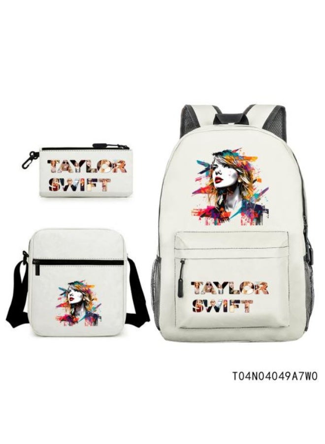 Exquisite animation-style backpack three-piece set, full of design, super storage to help travel - 964 - Image 1