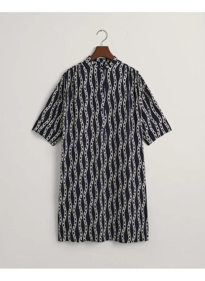 غانت Gant Relaxed Fit Chain Print Tunic Dress