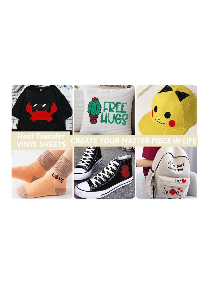 Y&D HTV Heat Transfer Vinyl Starter Bundle Fathers Day Cricut Iron Everyday for T Shirt Bags Totes Matte Finsh 4 Pre Cut Sheets  - Image 4