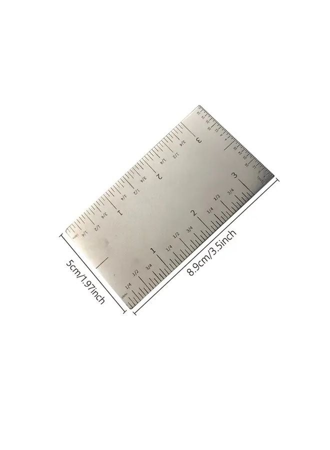 Square Edge Ruler 8cm 3 5 Inch Pocket Stainless Steel Mini Metal Scriber 4 Edge Scale - Image 3