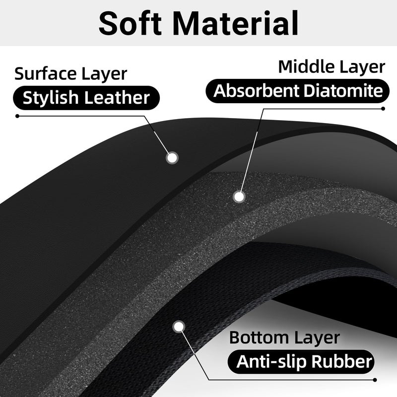 LOPNUR Faucet Mat for Kitchen Sink Protectors, 24 Inch Long Kitchen Sink Splash Guard Behind Faucet, Cuttable Bathroom Water Splash Guard with Super Absorbent Diatomite Fast Drying, Black - Image 3