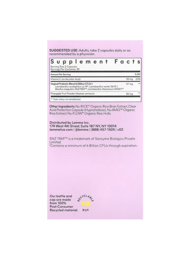 Lemme Purr, Vaginal Health Probiotics, 60 Vegan Capsules - Image 5