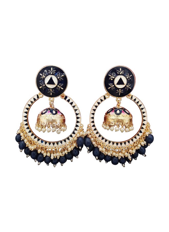 Glamsouq - Beautiful Meenakari Design Jhumkha Party wear Earrings - Image 1