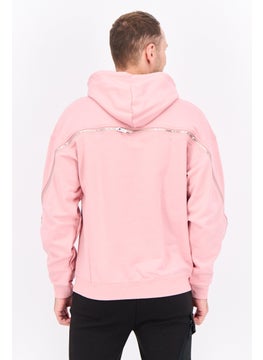 adidas Originals Men Sportswear Fit Long Sleeve Outdoor Hoodies, Rose Pink  - Image 3