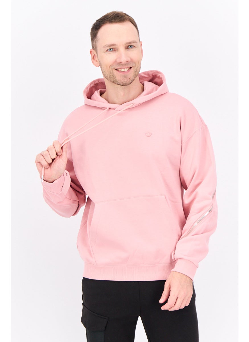 adidas Originals Men Sportswear Fit Long Sleeve Outdoor Hoodies, Rose Pink  - Image 1