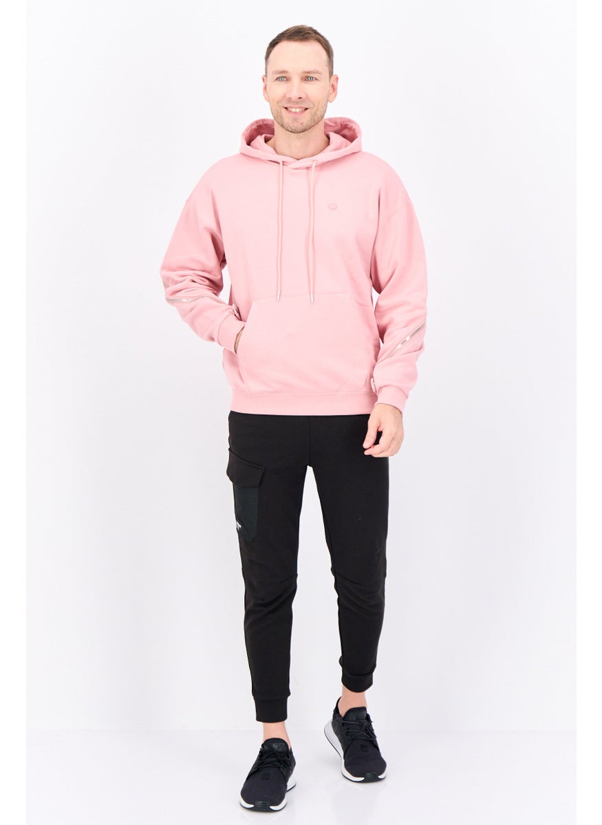 adidas Originals Men Sportswear Fit Long Sleeve Outdoor Hoodies, Rose Pink  - Image 4