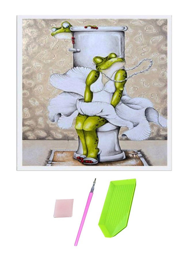 NIBEMINENT Premium Full Drill DIY Diamond Painting Kit White/Green/Beige - Image 1