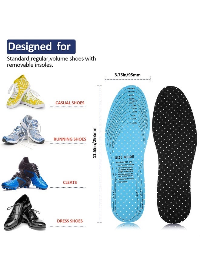 Sintege 3 Pairs Breathable Shoe Insoles Inserts Ultra-Soft Cushioning Walking Comfort Insoles Double-Layer Latex Foam Perforated Insoles Replacement Insoles for Men 7-11 Woman 2-8 (White, Black, Grey) - Image 3
