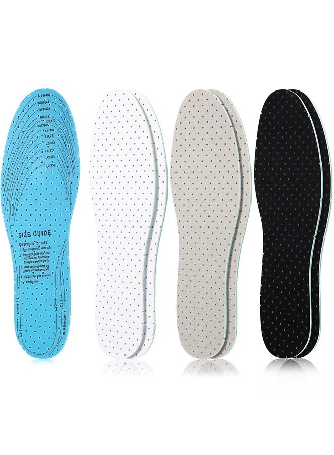 Sintege 3 Pairs Breathable Shoe Insoles Inserts Ultra-Soft Cushioning Walking Comfort Insoles Double-Layer Latex Foam Perforated Insoles Replacement Insoles for Men 7-11 Woman 2-8 (White, Black, Grey) - Image 1