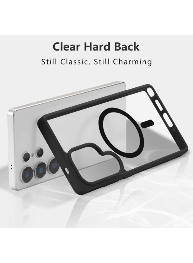 Magnetic Galaxy S26 Ultra Case Compatible with MagSafe, Clear Strong Magnetic Case, Hard PC Shockproof Protective Cover, Slim Cover for Samsung S26 Ultra -Clear (Black) - Image 2