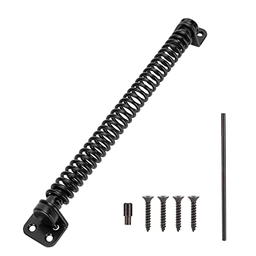 SANKINS 11-1/2" Gate Spring Self Closing Heavy Duty Outdoor Door Spring Automatic Metal Gate Closure Hardware with Adjustable Tool for Wooden and Vinyl Fence, Black - Image 1