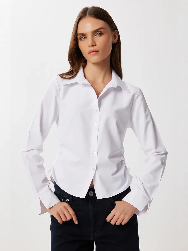 Lovely Istanbul ISTANBUL Fitted Poplin Shirt with Gathering Detail
