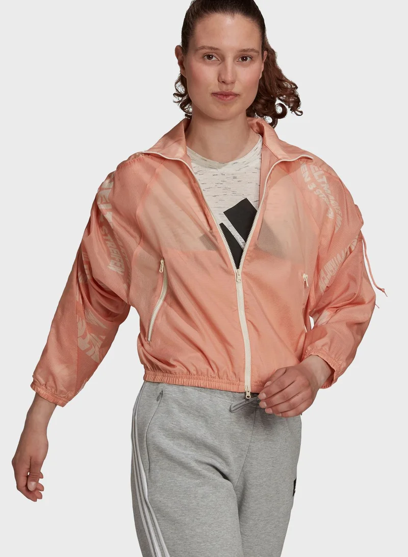 adidas جاكيت بسحاب امامي