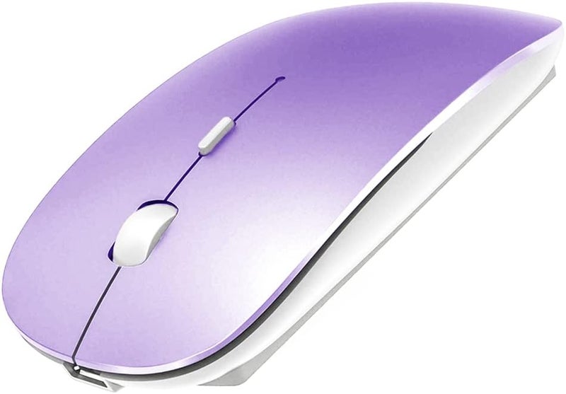 KLO Rechargeable Bluetooth Mouse for MacBook/MacBook air/Pro/iPad, Wireless Mouse for Laptop/Notebook/pc/iPad/Chromebook (Purple) - Image 1