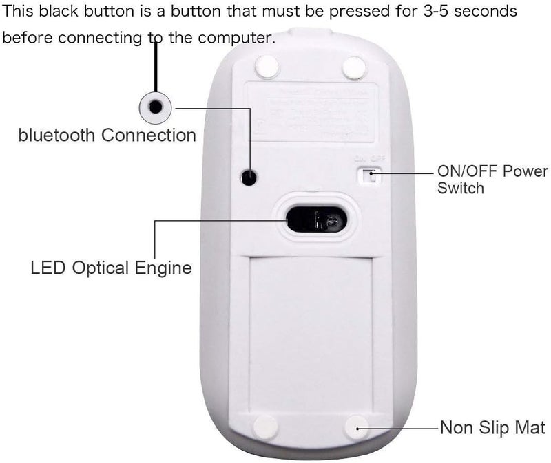 KLO Rechargeable Bluetooth Mouse for MacBook/MacBook air/Pro/iPad, Wireless Mouse for Laptop/Notebook/pc/iPad/Chromebook (Purple) - Image 2