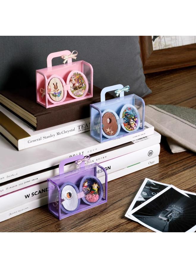 الأزرق جي دبليو بيت الحكمة DIY كوخ البذور العالم مصنوعة يدويا منزل صغير للأطفال نموذج لعبة هدية عيد ميلاد إبداعية - Image 3