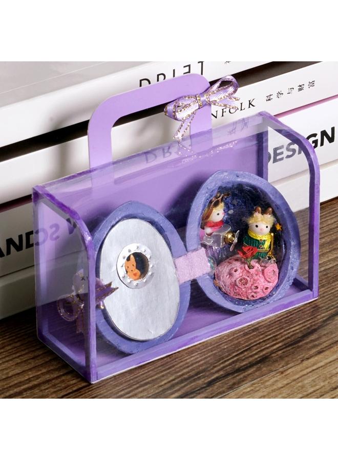 الأزرق جي دبليو بيت الحكمة DIY كوخ البذور العالم مصنوعة يدويا منزل صغير للأطفال نموذج لعبة هدية عيد ميلاد إبداعية - Image 1