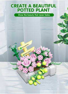 GROIC Mini Succulents Bonsai Bricks Bonsai Model, Simulation Succulent Plant Set, Creative DIY Flower Particle Botanical Collection Construction Building Blocks Toy  - Image 2