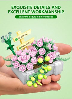 GROIC Mini Succulents Bonsai Bricks Bonsai Model, Simulation Succulent Plant Set, Creative DIY Flower Particle Botanical Collection Construction Building Blocks Toy  - Image 5