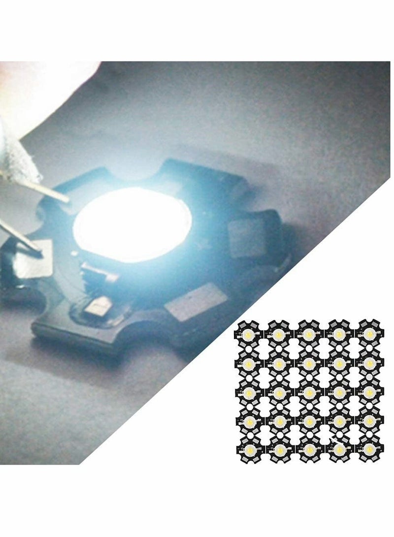 Generic LED Chip, High Power Led Chip- 3W High Bright Integrated Chip Light Source Bead Spotlight LED Bulb for Bulb Lamp Beads DIY Lighting 25PCS (3000-3200K)  - Image 1