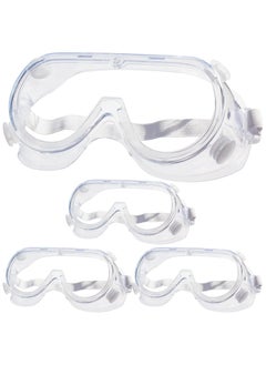 Generic 4 Pack Protective Safety Goggle for Lab Chemistry Soft Lightweight, Goggles over Prescription Glasses, Anti-Splash Worker Construction Eye Protection Science Onion Cutting and More (Clear)  - Image 1