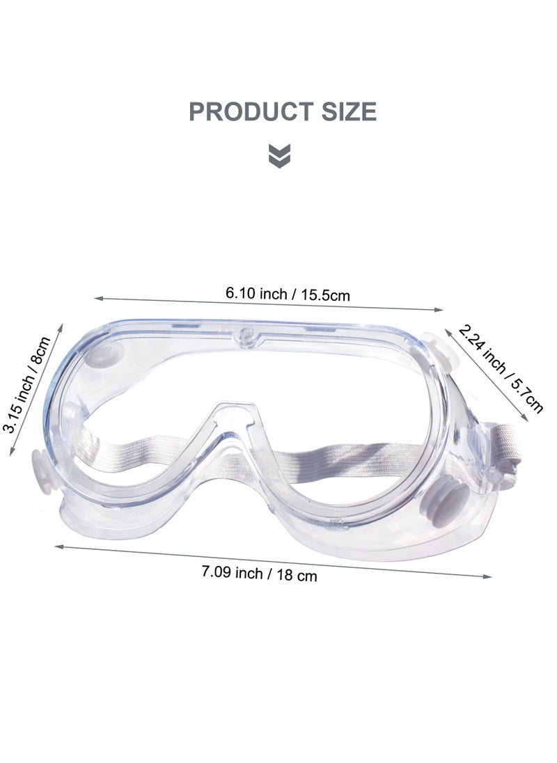 Cuken 4 Pack Protective Safety Goggle for Lab Chemistry Soft Lightweight, Goggles over Prescription Glasses, Anti-Splash Worker Construction Eye Protection Science Onion Cutting and More (Clear)  - Image 2