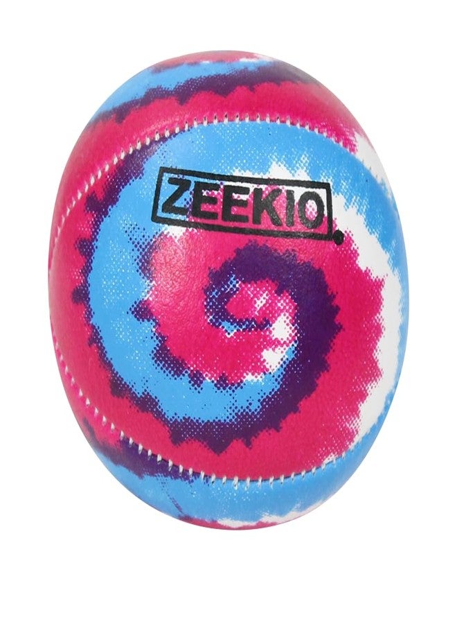 Zeekio - Tie Dye Festival Juggling Ball - Professional Grade - Suitable for All Levels & Ages - Synthetic Leather Ball Durable - 120 Grams - Pack of 3 - Pink/Blue/White Swirl - Image 3