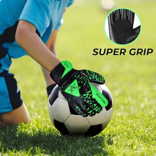 BEAST RAGE Goalkeeper Gloves for Kids Support Grip Youth Football Glove Kid Junior Soccer Glove for Kid 6-15 Men Adult Boys Football Gloves (Green, Size 2 for (4 to 5 Year Kid)) - Image 5