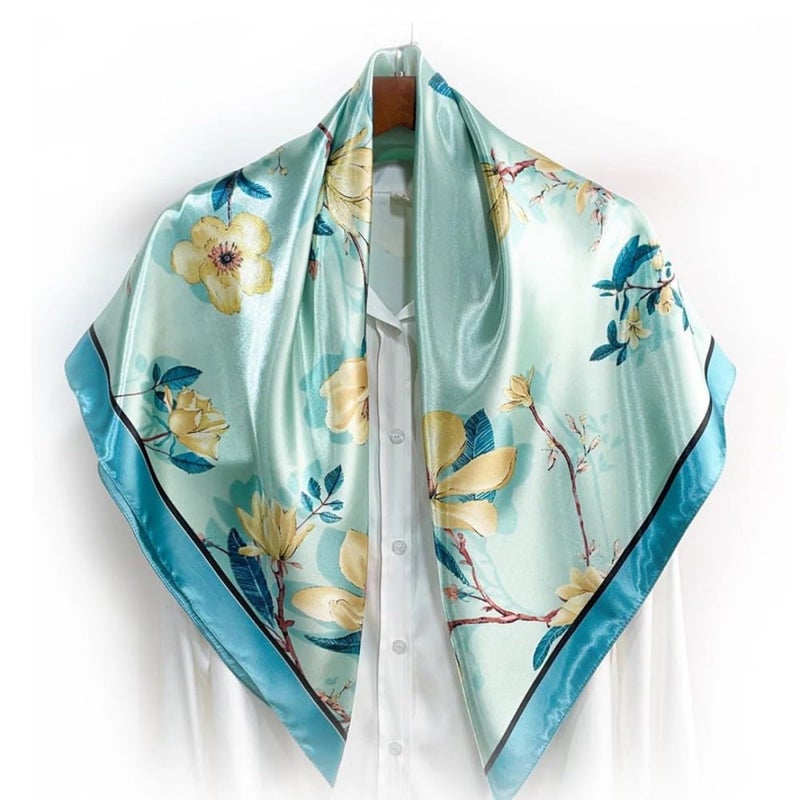 Julunar Silk Like Head Scarf for Women - Satin Large Hair Scarves - 35" Square Silk Hair Wrap for Sleeping with Gift Packed - Image 5
