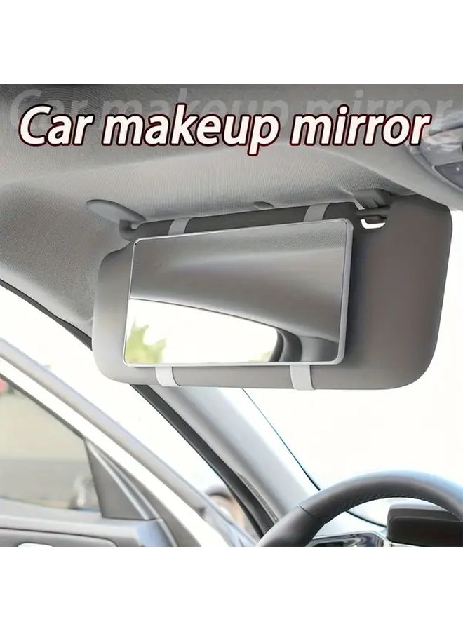Ultra Thin Car Vanity Mirror For On The Go Drivers And Professional Makeup Black Non Electric Easy Installation Adjustable Strap Durable Glass Compatible With Cars SUVs Trucks Road Trip Essential Vehicle Accessory - Image 1