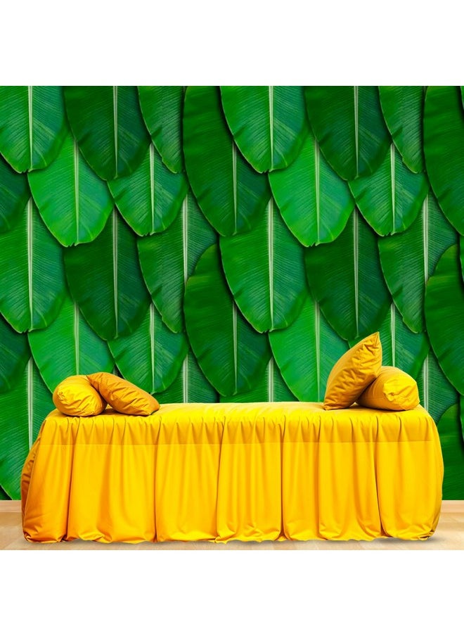 Party Propz Party Propz Banana Leaf Backdrop Decoration - 1pc (8ft*5ft) Banana Leaf Backdrop for Decoration, Haldi Decoration Items for Home, Backdrop for Pooja Decoration, Annaprasana Decoration Backdrop  - Image 1