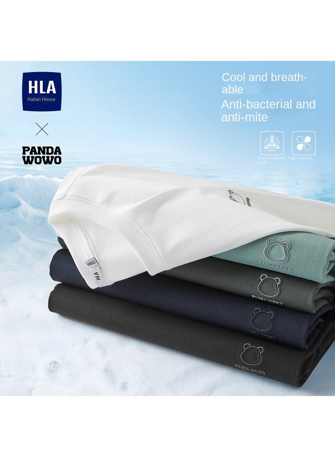 HLA Antibacterial & Anti-mite】2025 New Street Style Cool & Breathable Men's Round-neck Short-sleeve T-shirt - Image 2
