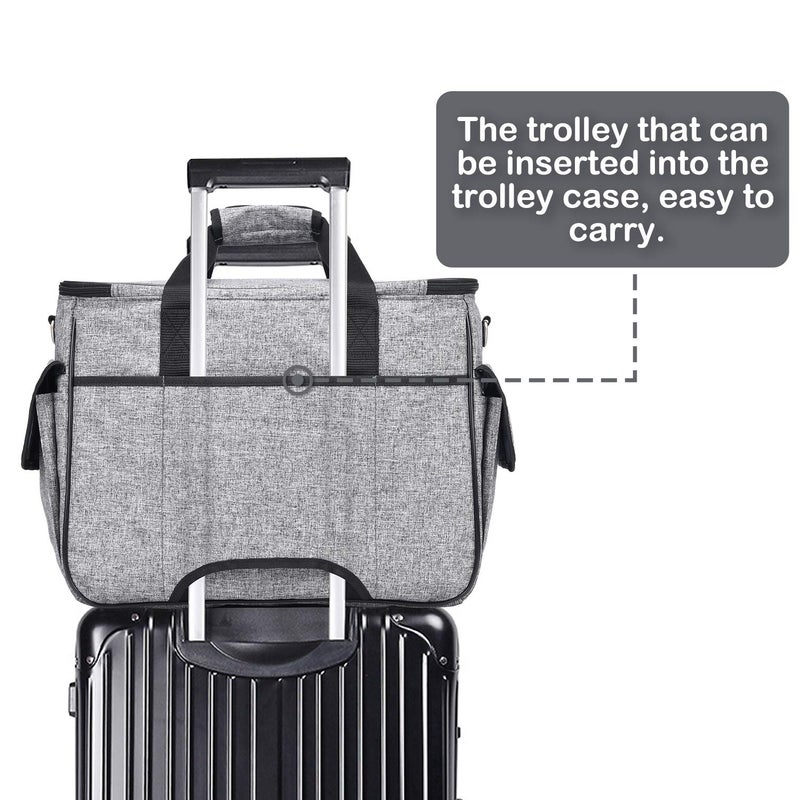 CAB55 Sewing Machine Case, Sewing Machine Carrying Bag with Removable Padding Pad, Tote Bag for Sewing Machine and Extra Sewing Accessories, Gray(17"x13"x14") - Image 5