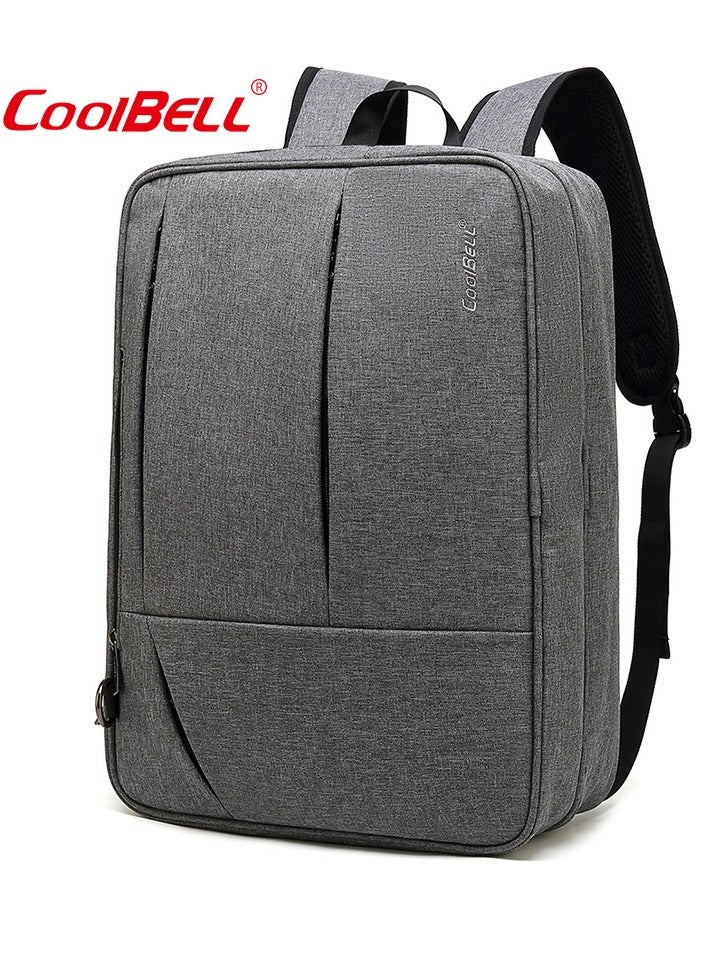 CoolBELL Men's Large Capacity Outdoor Backpack Multi-Functional Laptop Bag Briefcase Grey - Image 1