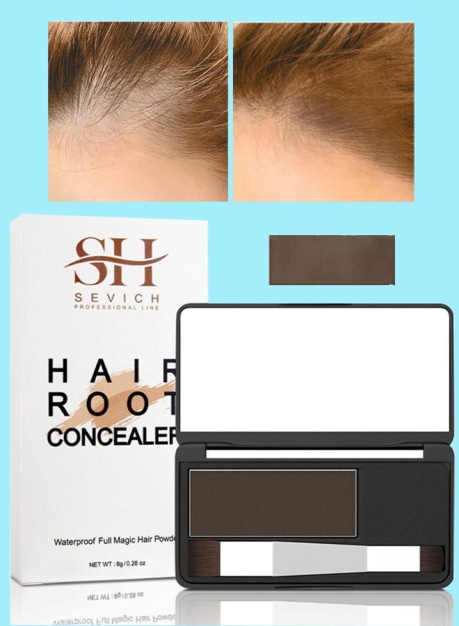 Sevich مسحوق تصحيح جذور الشعر المقاوم للماء - سحر كامل لتغطية جذور الشعر ولون الشعر الرمادي - مسحوق لمسة سريعة للشعر الرفيع - لون بني متوسط 8 جرام - Image 1