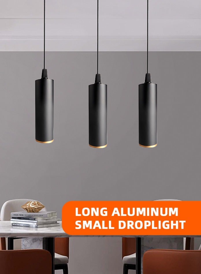 Vmax Modern Pendant Light Ceiling Lamp, 3000K Warm White, Hanging LED Tube Light, Chandelier Spot Light, for Kitchen, Bedroom, Living Room – White/Brown (Black, 40W 7 * 22.8mm, Warm White) - Image 2