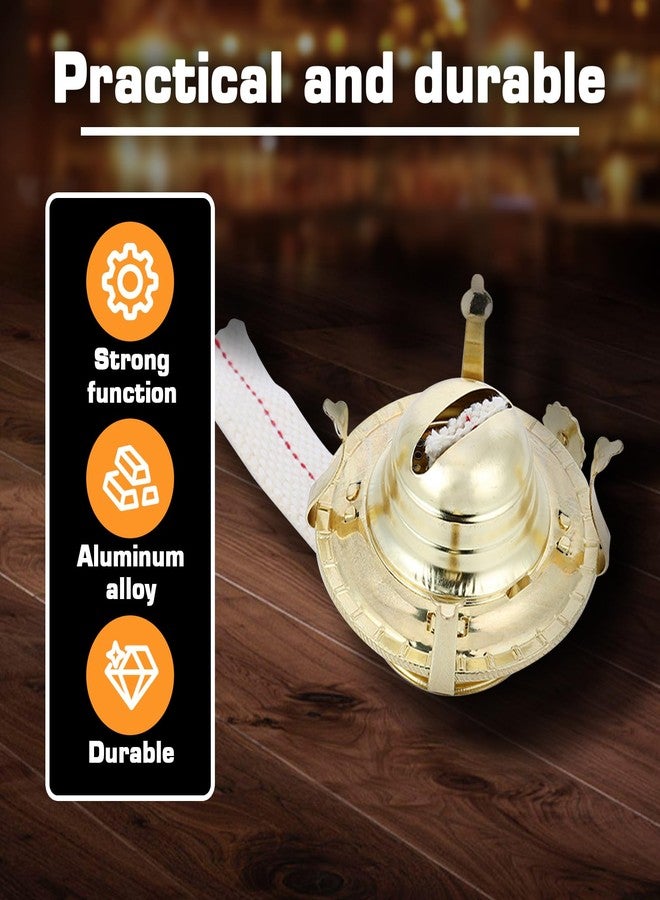Pacify 4 Pack Oil Lamp Burner Brass Plated Oil Lamp Parts Including 9.4FT Cotton Wick #2 Replacement Burner Chimney Holder - Image 3