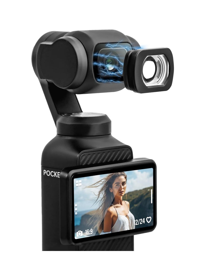SYOSI فلتر OSMO Pocket 3، عدسة زاوية واسعة متعددة الطبقات تناسب Dji Pocket 3 ملحقات حماية عدسات الكاميرا، زجاج تصحيح بصري عالي الدقة، لا يؤثر على التأثير البصري (إصدار الألومنيوم المغناطيسي) - Image 1