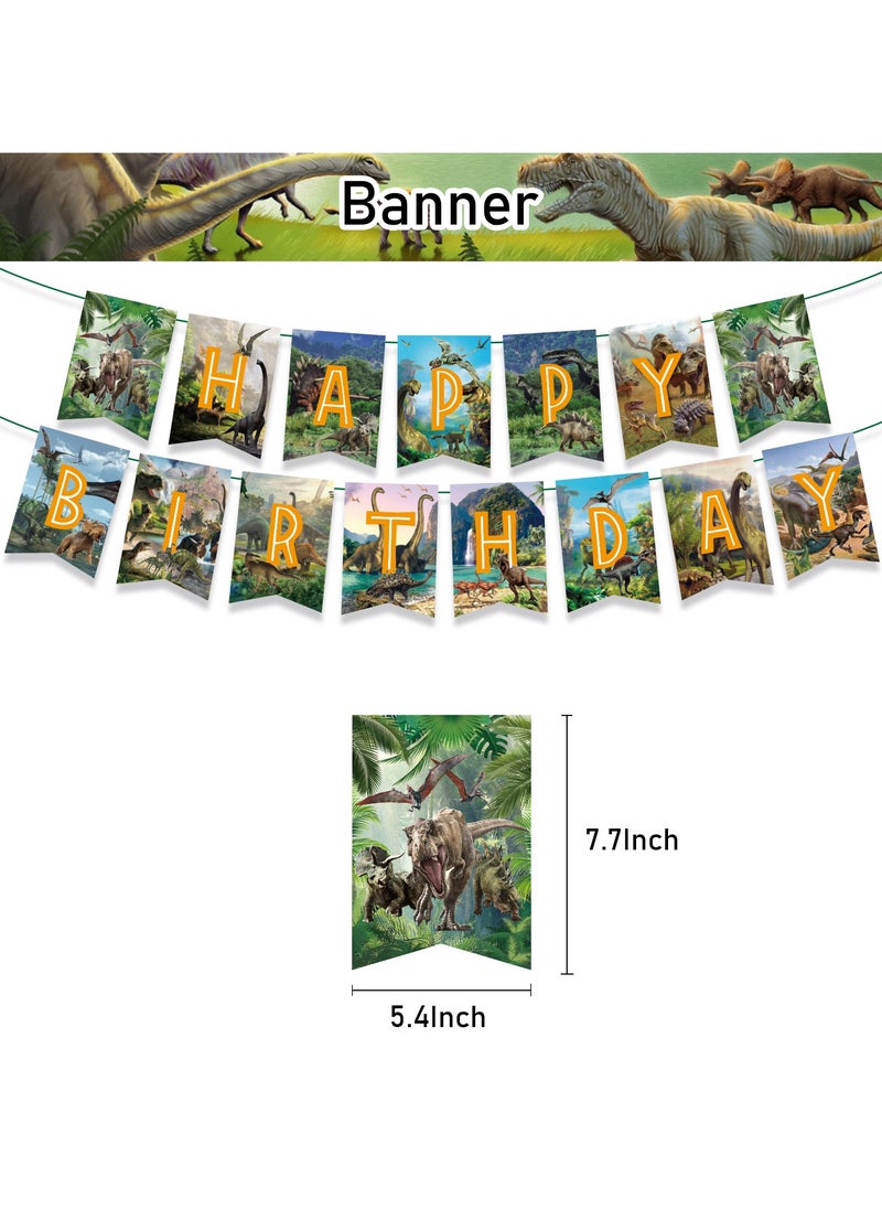 Birthday Party Balloon Decoration Dinosaur，Happy Birthday Banner,Cake Topper,Baby Shower Birthday Bachelorette Party Backdrop  - Image 2