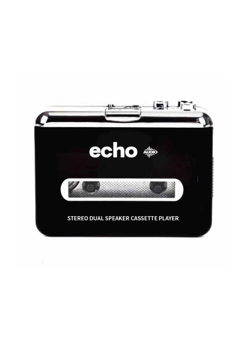 Echo Audio The Jackson - Cassette Player with Built-in Speaker- Headset Included - Convert Cassettes to MP3 - Image 1