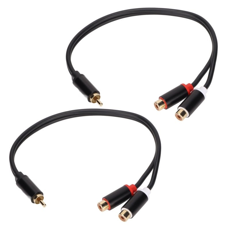 RCA Splitter Cable 1 Male To 2 Female Gold Plated Oxygen Free Copper - Anti Interference Low Loss Stereo Adapter for Home Theater HDTV Car Sound System - Image 3