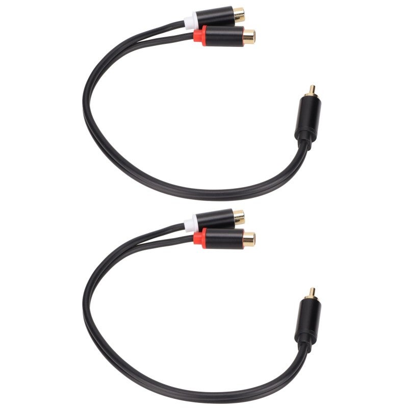 RCA Splitter Cable 1 Male To 2 Female Gold Plated Oxygen Free Copper - Anti Interference Low Loss Stereo Adapter for Home Theater HDTV Car Sound System - Image 1