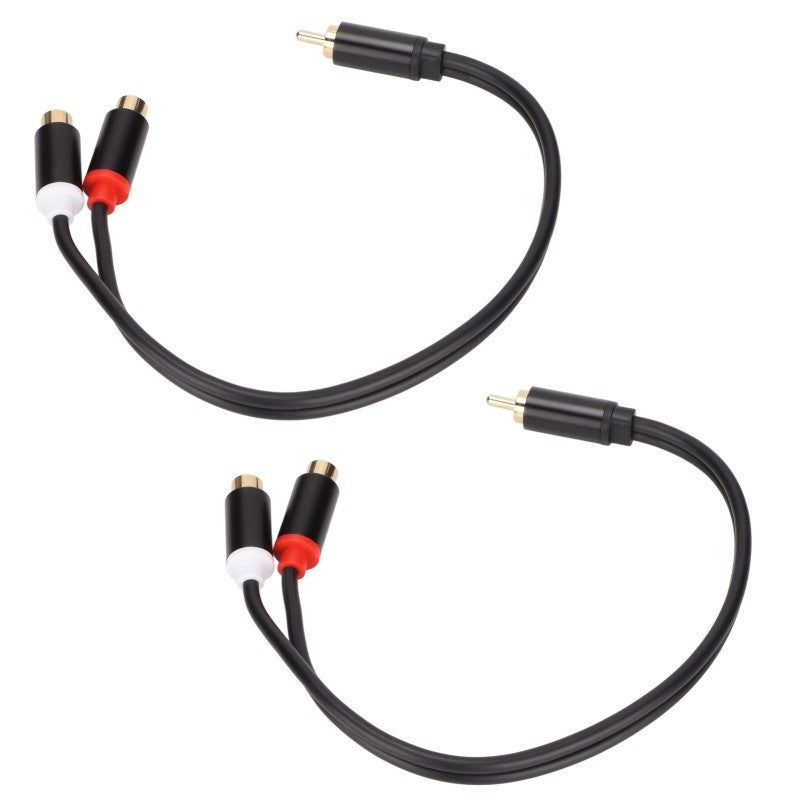 RCA Splitter Cable 1 Male To 2 Female Gold Plated Oxygen Free Copper - Anti Interference Low Loss Stereo Adapter for Home Theater HDTV Car Sound System - Image 2